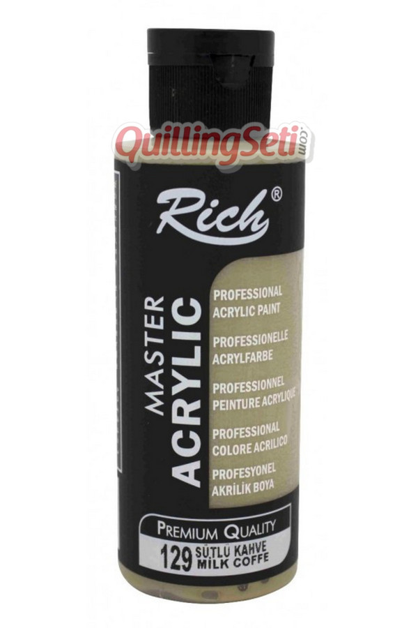 rich master akrilik boya 120 cc 129 sütlü kahve renk akrilik hobi boyası, gözde-2206, rich master akrilik boya 120 ml, Rich