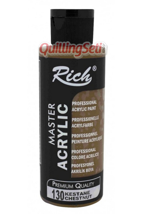 rich master akrilik boya 120 cc 130 kestane renk akrilik hobi boyası, 8682374022103, rich master akrilik boya 120 ml, Rich