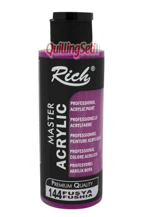 rich master akrilik boya 120 cc 144 fuşya renk akrilik hobi boyası, 8682374016218, rich master akrilik boya 120 ml, Rich