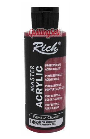 Rich Master Akrilik Boya 120 cc 149 Çilek Kırmızı Renk Akrilik Hobi Boyası