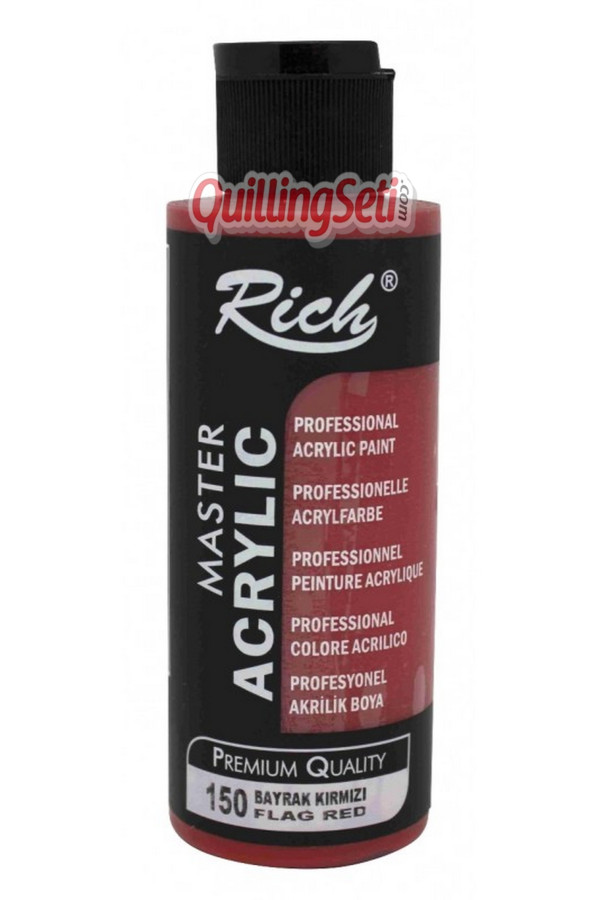 rich master akrilik boya 120 cc 150 bayrak kırmızı renk akrilik hobi boyası, 8682374006677, rich master akrilik boya 120 ml, Rich