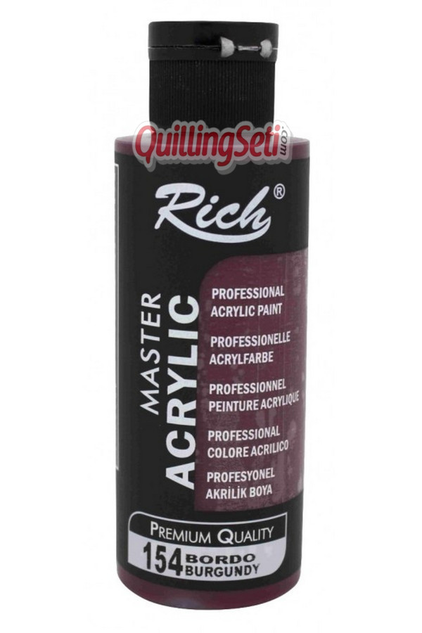 rich master akrilik boya 120 cc 154 bordo renk akrilik hobi boyası, 8682374019189, rich master akrilik boya 120 ml, Rich