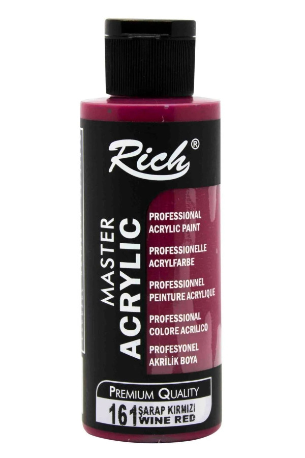 rich master akrilik boya 120 cc 161 şarap kırmızı renk akrilik hobi boyası, 8691301610023, rich master akrilik boya 120 ml, Rich