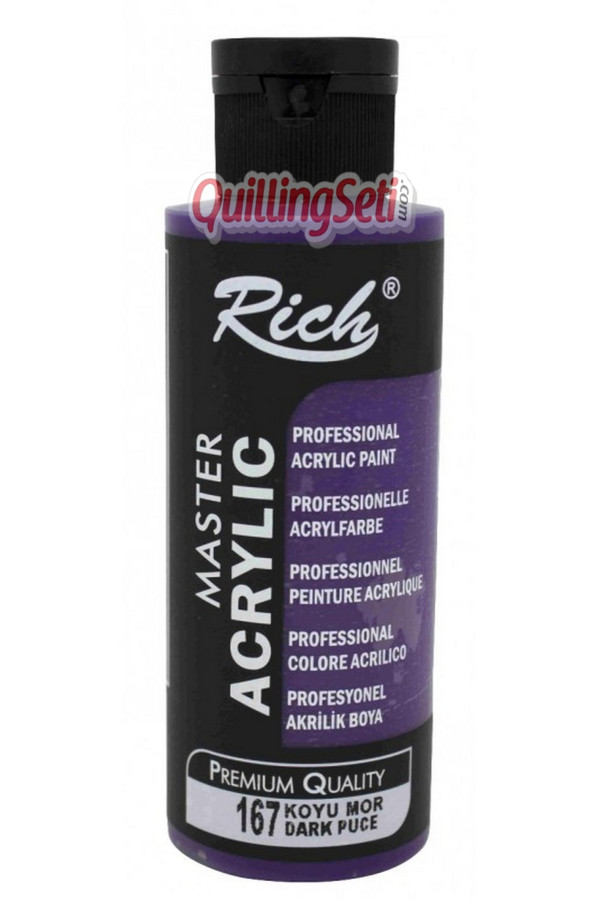 rich master akrilik boya 120 cc 167 koyu mor renk akrilik hobi boyası, 8682374022325, rich master akrilik boya 120 ml, Rich