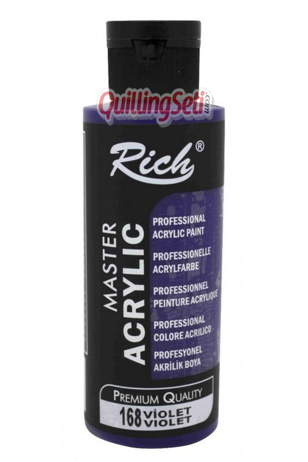 rich master akrilik boya 120 cc 168 violet renk akrilik hobi boyası, 8682374022332, rich master akrilik boya 120 ml, Rich