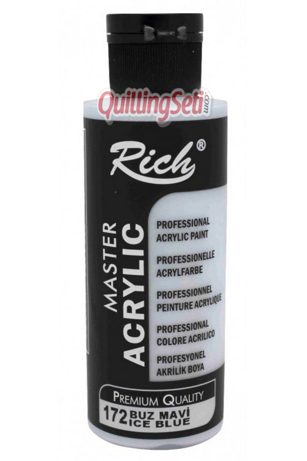 rich master akrilik boya 120 cc 172 buz mavisi renk akrilik hobi boyası, 8682374022370, rich master akrilik boya 120 ml, Rich