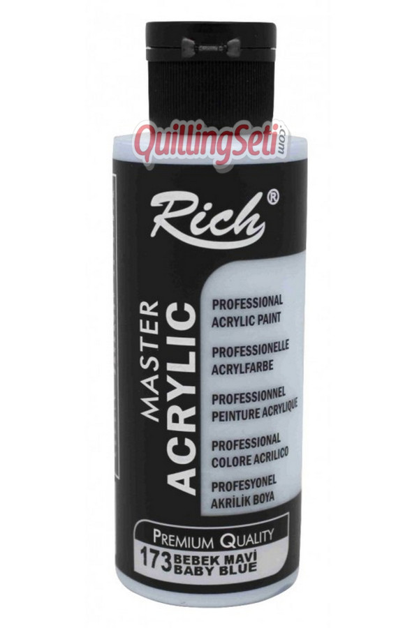 rich master akrilik boya 120 cc 173 bebek mavi renk akrilik hobi boyası, 8682374015716, rich master akrilik boya 120 ml, Rich
