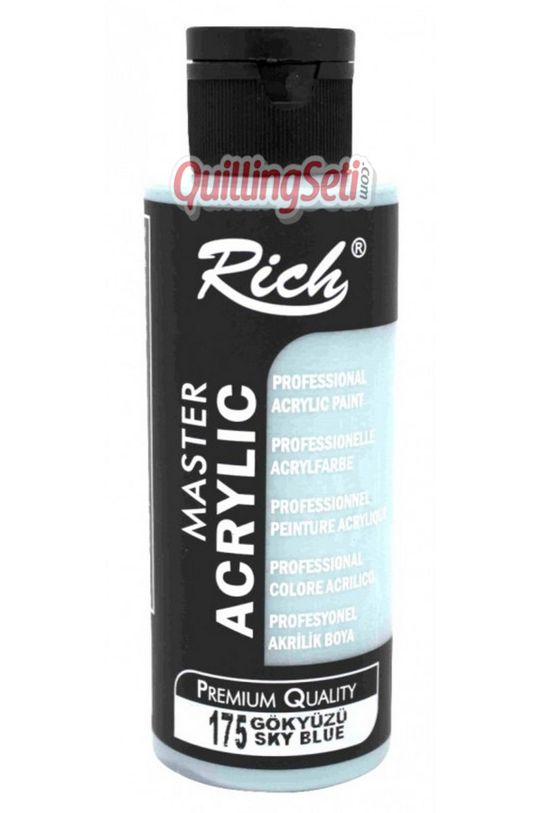 rich master akrilik boya 120 cc 175 gökyüzü renk akrilik hobi boyası, 8682374022387, rich master akrilik boya 120 ml, Rich
