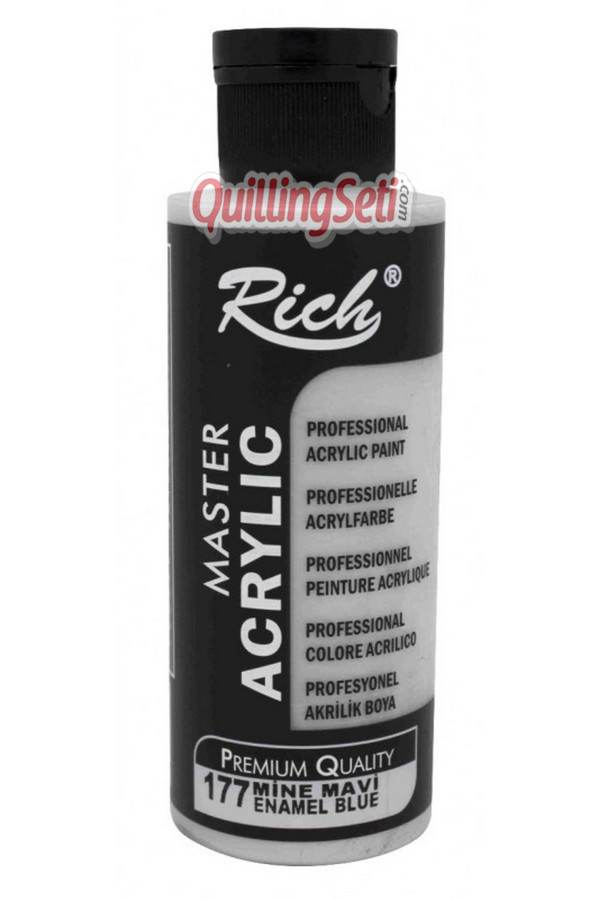 rich master akrilik boya 120 cc 177 mine mavi renk akrilik hobi boyası, 8682374022400, rich master akrilik boya 120 ml, Rich