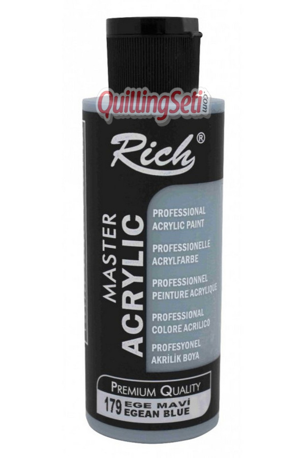 rich master akrilik boya 120 cc 179 ege mavi renk akrilik hobi boyası, 8692601790002, rich master akrilik boya 120 ml, Rich