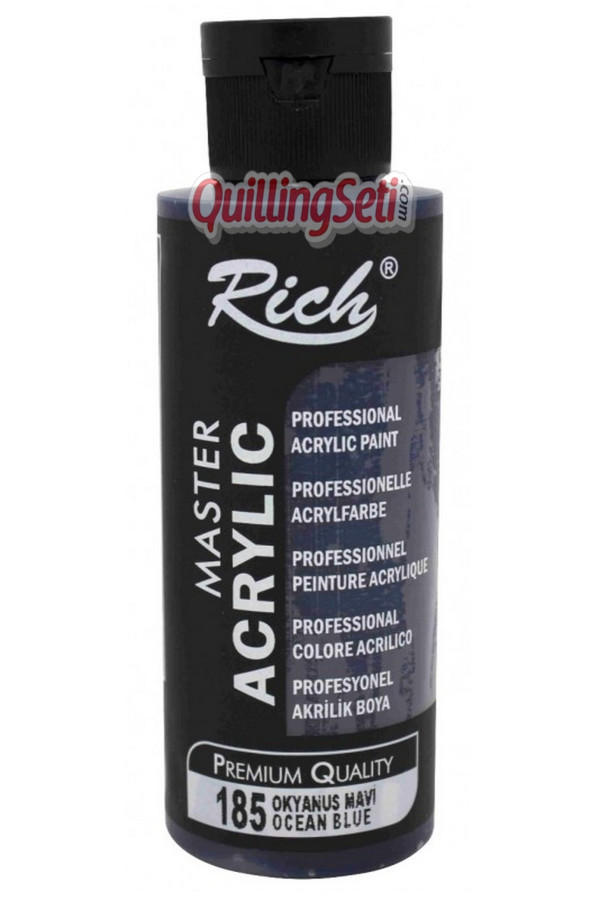 rich master akrilik boya 120 cc 185 okyanus renk akrilik hobi boyası, 8682374022448, rich master akrilik boya 120 ml, Rich