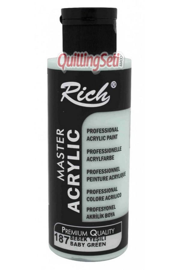 rich master akrilik boya 120 cc 187 bebek yeşili renk akrilik hobi boyası, 8682374022455, rich master akrilik boya 120 ml, Rich
