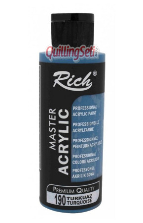 Rich Master Akrilik Boya 120 cc 190 Turkuaz Renk Akrilik Hobi Boyası