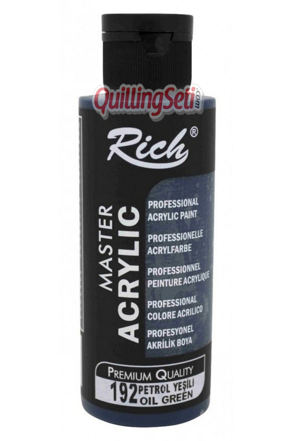 rich master akrilik boya 120 cc 192 petrol yeşili renk akrilik hobi boyası, 8682374022493, rich master akrilik boya 120 ml, Rich