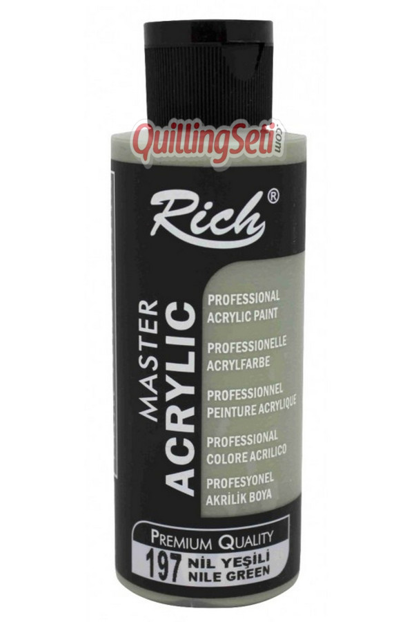 rich master akrilik boya 120 cc 197 nil yeşili renk akrilik hobi boyası, 8691301970004, rich master akrilik boya 120 ml, Rich