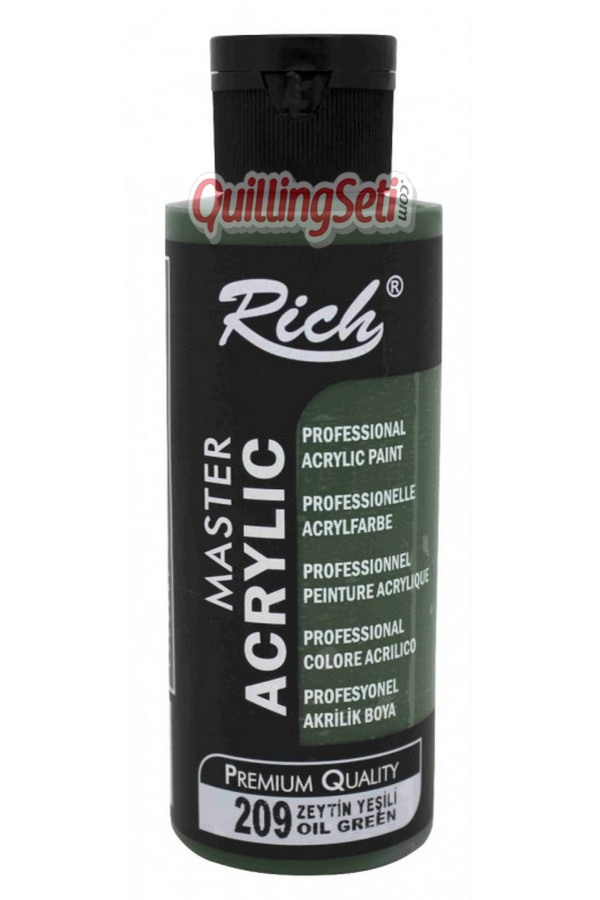 rich master akrilik boya 120 cc 209 zeytin yeşili renk akrilik hobi boyası, akr120209, rich master akrilik boya 120 ml, Rich