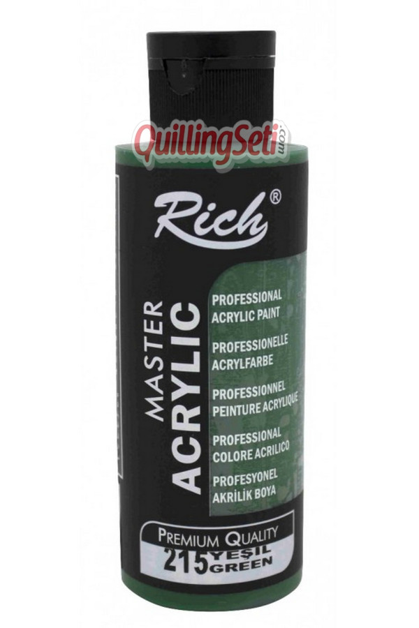 rich master akrilik boya 120 cc 215 yeşil renk akrilik hobi boyası, 8682374019868, rich master akrilik boya 120 ml, Rich