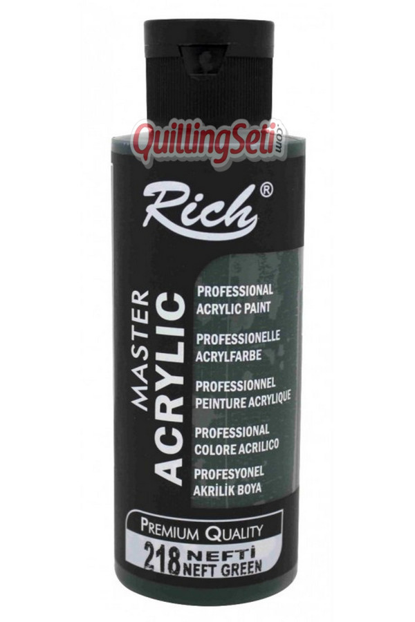 rich master akrilik boya 120 cc 218 nefti renk akrilik hobi boyası, 8682374022622, rich master akrilik boya 120 ml, Rich