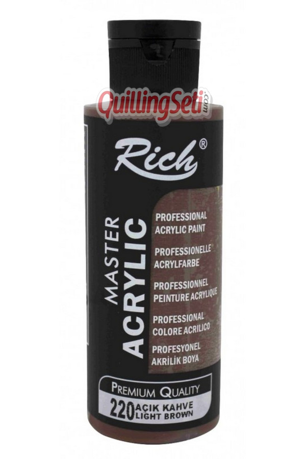 rich master akrilik boya 120 cc 220 açık kahve renk akrilik hobi boyası, 8682374022646, rich master akrilik boya 120 ml, Rich