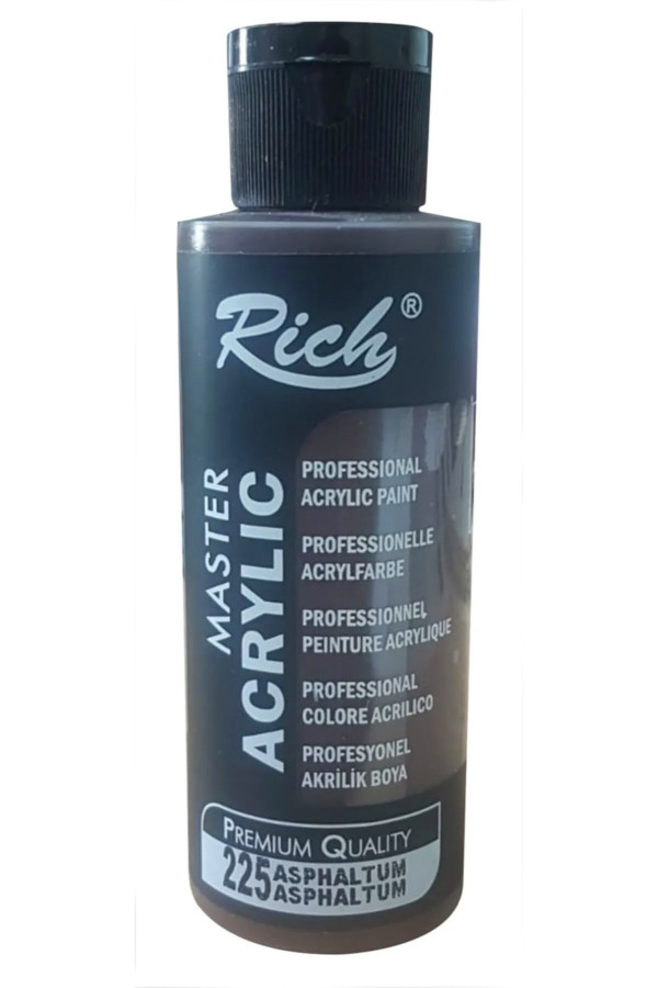 rich master akrilik boya 120 cc 225 asphalthum renk akrilik hobi boyası, 8682374002013, rich master akrilik boya 120 ml, Rich