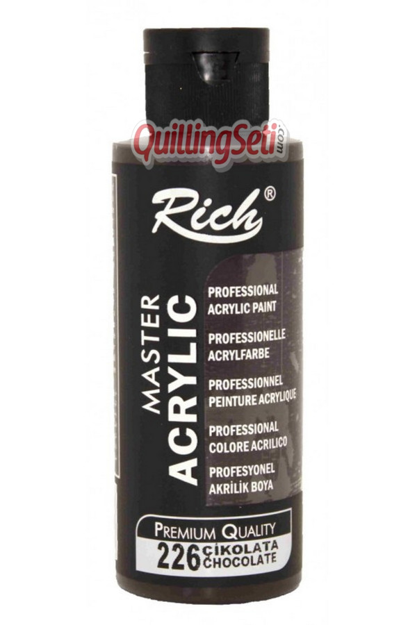 rich master akrilik boya 120 cc 226 çikolata renk akrilik hobi boyası, 8682374022660, rich master akrilik boya 120 ml, Rich
