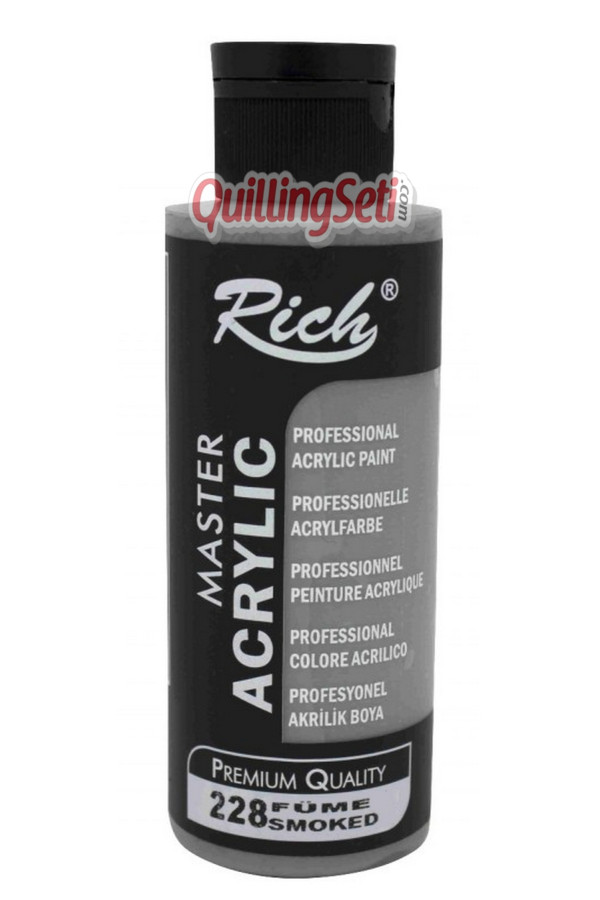 rich master akrilik boya 120 cc 228 füme renk akrilik hobi boyası, 8682374015778, rich master akrilik boya 120 ml, Rich