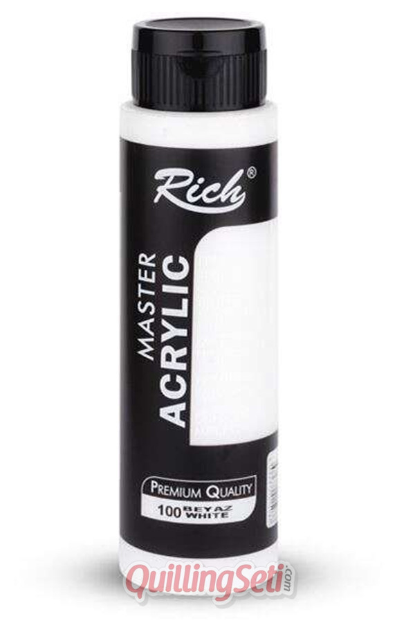 rich master akrilik boya 500 cc, 100 beyaz renk akrilik hobi boyası, çok amaçlı profesyonel akrilik boya, 8682374006547, rich master akrilik boya 500 ml, Rich