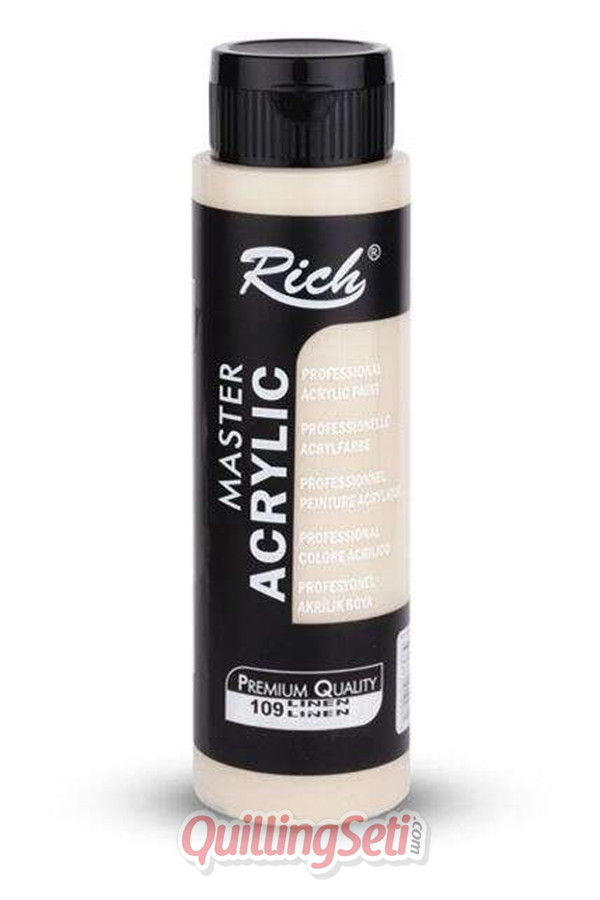 rich master akrilik boya 500 cc, 109 linen renk akrilik hobi boyası, çok amaçlı profesyonel akrilik boya, 8682374019981, rich master akrilik boya 500 ml, Rich