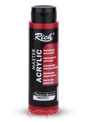 Rich Master Akrilik Boya 500 cc, 148 Kırmızı Renk Akrilik Hobi Boyası, Çok Amaçlı Profesyonel Akrilik Boya