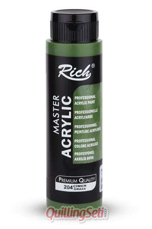rich master akrilik boya 500 cc, 204 çimen renk akrilik hobi boyası, çok amaçlı profesyonel akrilik boya, 8682374023551, rich master akrilik boya 500 ml, Rich