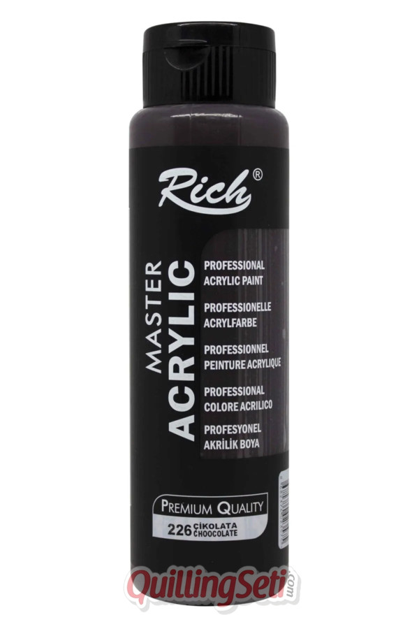rich master akrilik boya 500 cc, 226 çikolata renk akrilik hobi boyası, çok amaçlı profesyonel akrilik boya, 8682374023575, rich master akrilik boya 500 ml, Rich
