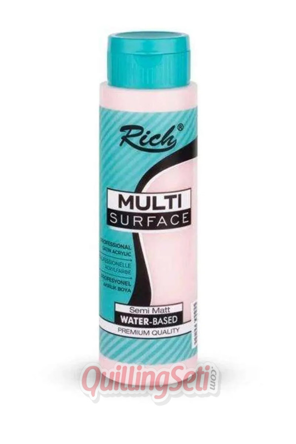 rich multi surface akrilik boya 500 cc 2138 bebek pembe renk akrilik hobi boyası, 8682374012012, rich multi surface akrilik boya 500 ml, Rich