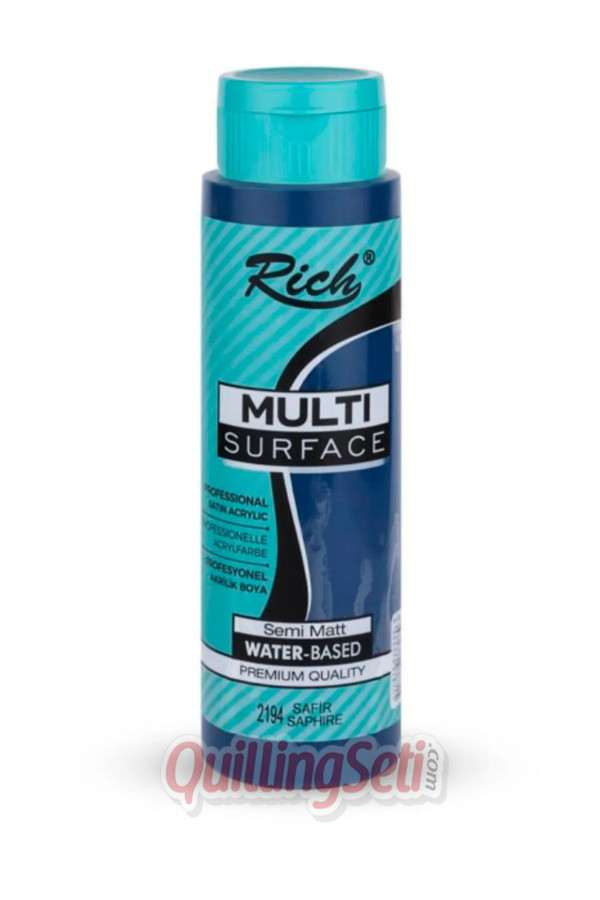 rich multi surface akrilik boya 500 cc 2194 safir renk akrilik hobi boyası, 8682374038715, rich multi surface akrilik boya 500 ml, Rich