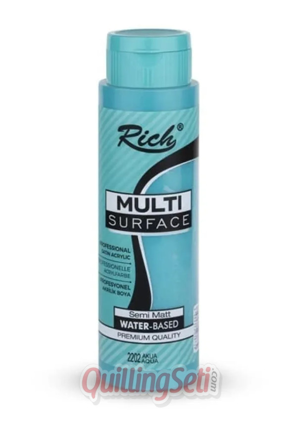 rich multi surface akrilik boya 500 cc 2202 akua renk akrilik hobi boyası, 8691302101202, rich multi surface akrilik boya 500 ml, Rich