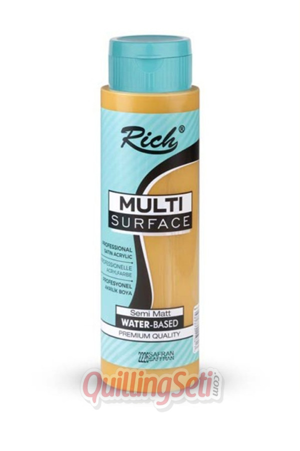 rich multi surface akrilik boya 500 cc 2226 safran renk akrilik hobi boyası, 8682374110817, rich multi surface akrilik boya 500 ml, Rich