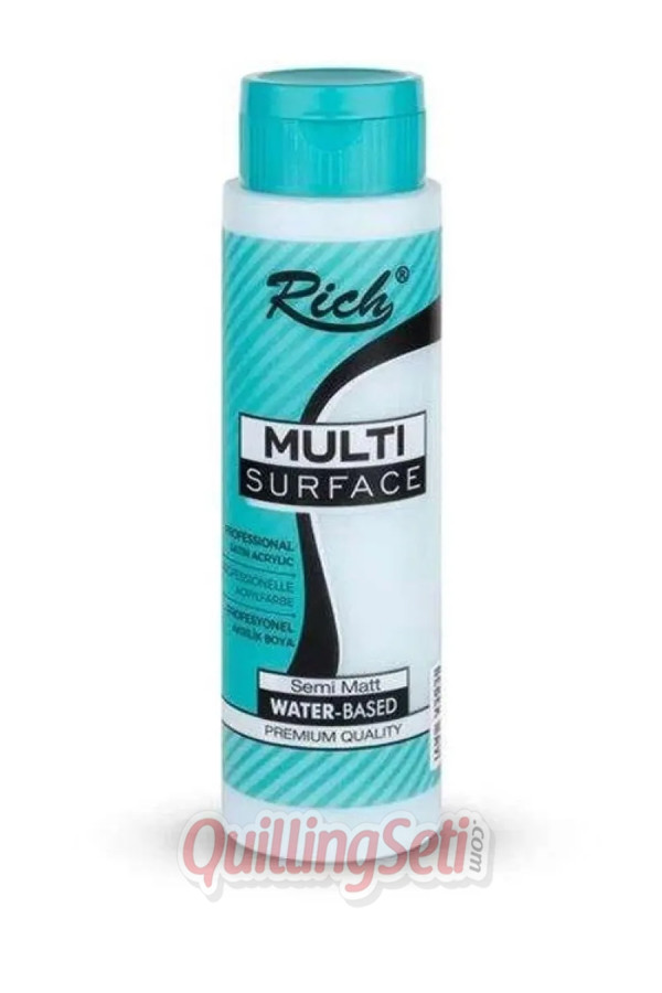 rich multi surface akrilik boya 500 cc 2292 gözde mavi renk akrilik hobi boyası, 8695002292038, rich multi surface akrilik boya 500 ml, Rich