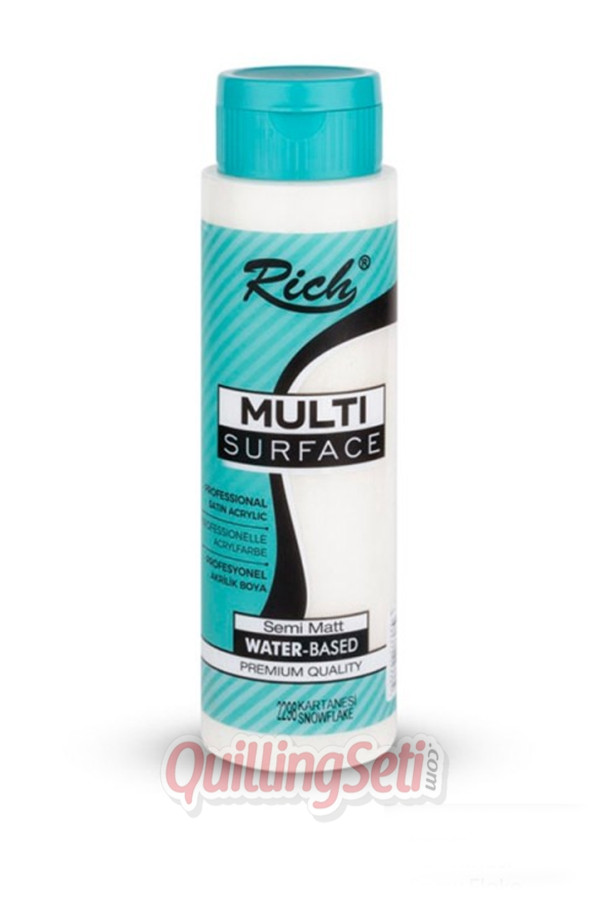 rich multi surface akrilik boya 500 cc 2298 kar tanesi renk akrilik hobi boyası, richms5002298, rich multi surface akrilik boya 500 ml, Rich