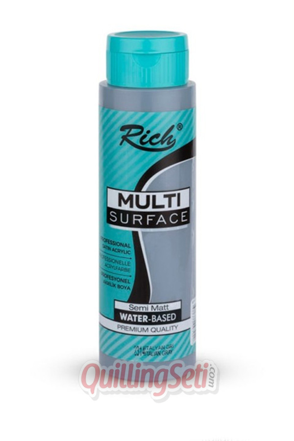 rich multi surface akrilik boya 500 cc 2314 i̇talyan gri renk akrilik hobi boyası, 8682374097040, rich multi surface akrilik boya 500 ml, Rich