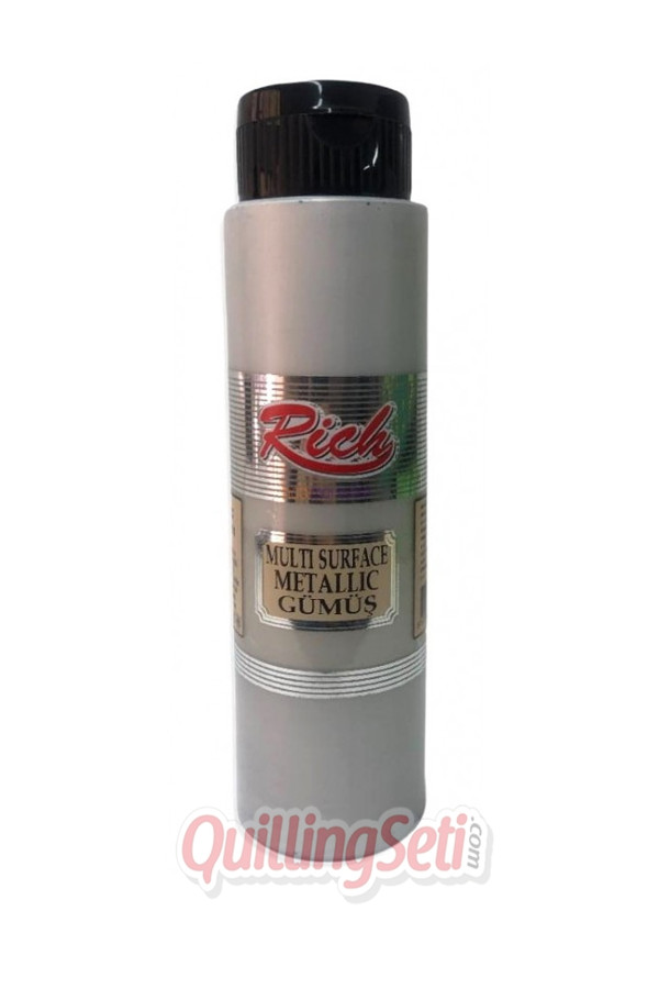 rich multi surface metalik akrilik boya 500 cc 65002 gümüş renk metalik hobi boyası, tybrdmcqg9do0fp010, rich multi surface akrilik boya 500 ml, Rich