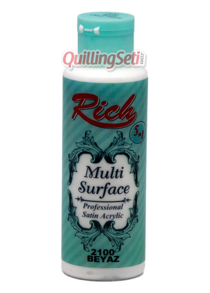 Rich Multi Surface 120 cc Akrilik Boya - Rich Beyaz 2100 Hobi Boyası