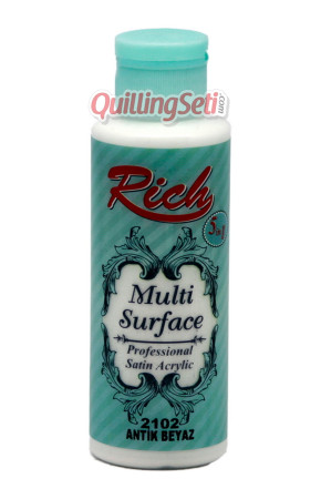 Rich Multi Surface 120 cc Akrilik Boya - Rich Antik Beyaz 2102 Hobi Boyası