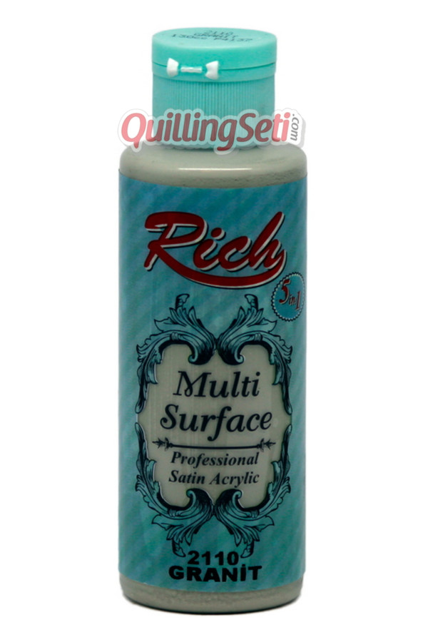 rich multi surface 120 cc akrilik boya - rich granit 2110 hobi boyası, rch-ms-2110, rich multi surface akrilik boya 120 ml, Rich