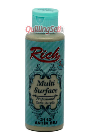 Rich Multi Surface 120 cc Akrilik Boya - Rich Antik Bej 2112 Hobi Boyası