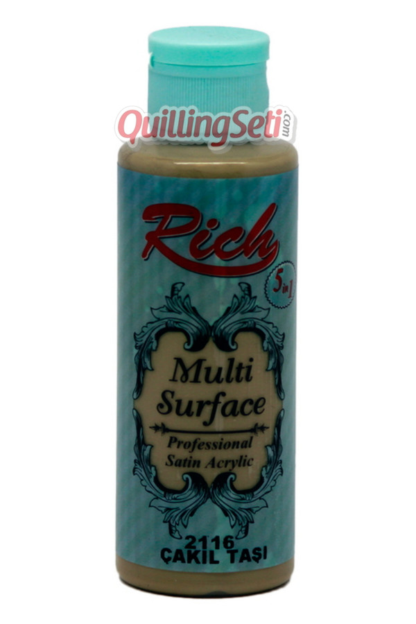 rich multi surface 120 cc akrilik boya - rich çakıl taşı 2116 hobi boyası, rch-ms-2116, rich multi surface akrilik boya 120 ml, Rich