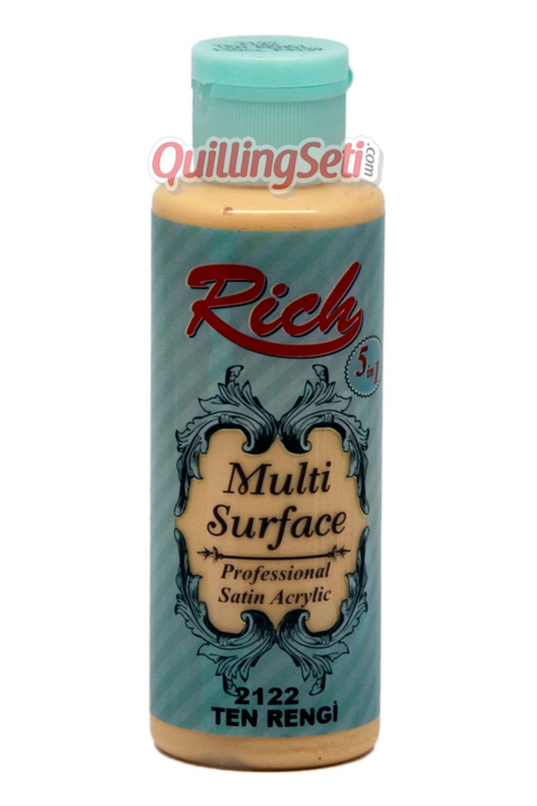 rich multi surface 120 cc akrilik boya - rich ten rengi 2122 hobi boyası, rch-ms-2122, rich multi surface akrilik boya 120 ml, Rich