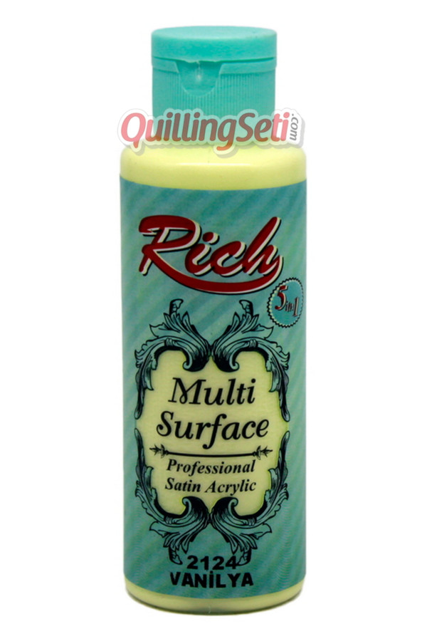 rich multi surface 120 cc akrilik boya - rich vanilya 2124 hobi boyası, rch-ms-2124, rich multi surface akrilik boya 120 ml, Rich