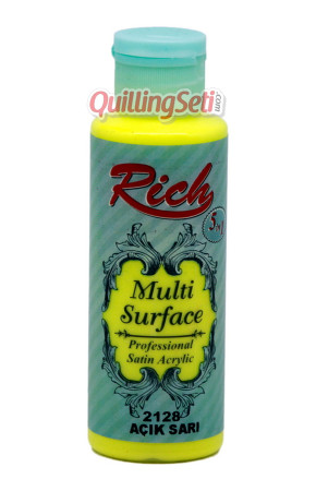 Rich 120 cc Multi Surface  Akrilik Boya - Açık Sarı 2128 Hobi Boyası