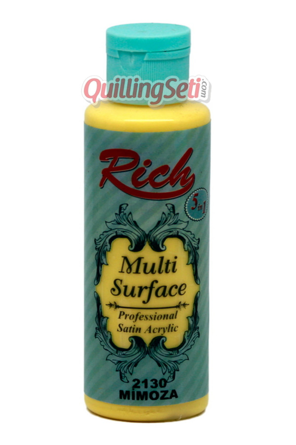 rich multi surface 120 cc akrilik boya - rich mimoza 2130 hobi boyası, rch-ms-2130, rich multi surface akrilik boya 120 ml, Rich