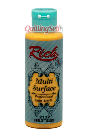 Rich Multi Surface 120 cc Akrilik Boya - Rich Vintage Turuncu 2132 Hobi Boyası