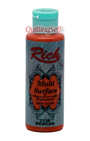 Rich Multi Surface 120 cc Akrilik Boya - Rich Mercan 2136 Hobi Boyası